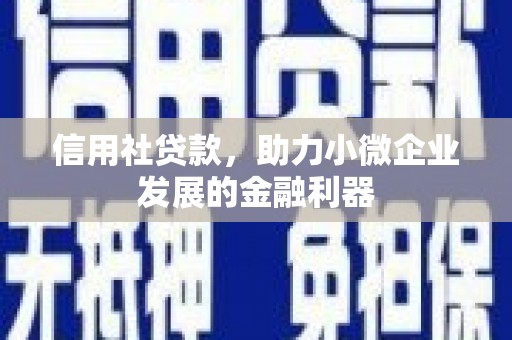 沿滩信用社贷款，助力小微企业发展的金融利器