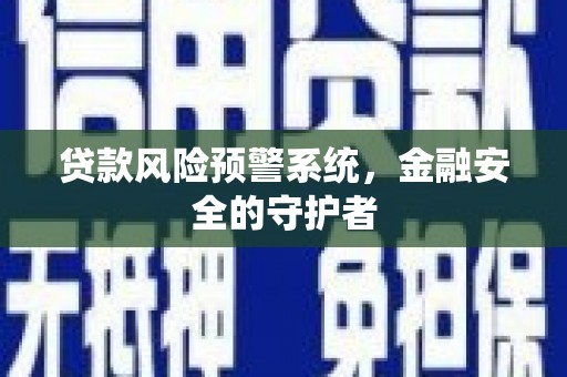 天津贷款风险预警系统，金融安全的守护者