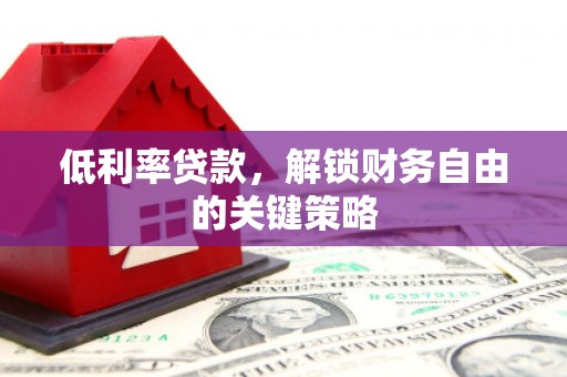 瑞金低利率贷款，解锁财务自由的关键策略