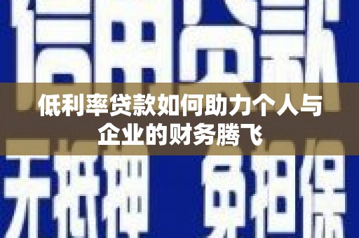玛沁低利率贷款如何助力个人与企业的财务腾飞